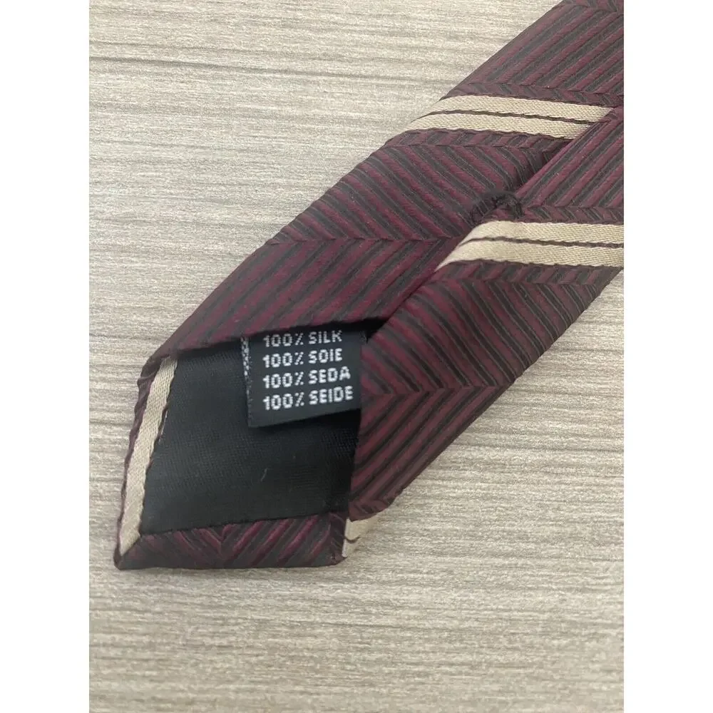 Pavone Men’s Formal Necktie Burgundy Multicolor Neck Tie 100% Silk Made in Italy